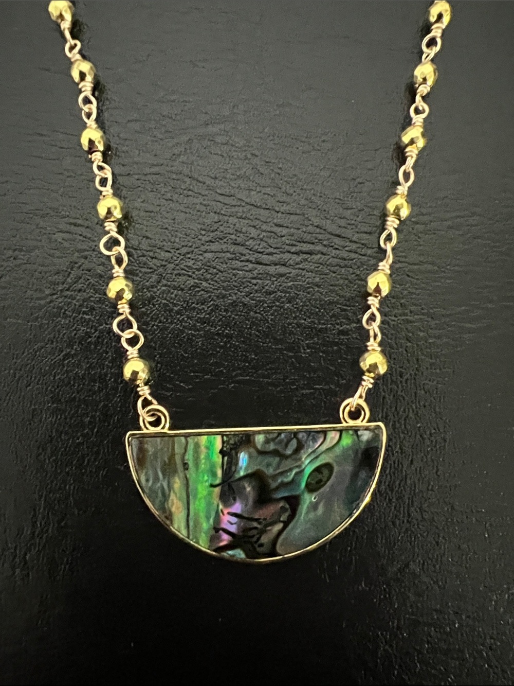 Barse  Abalone Pendant Necklace in Gold - Picture 2 of 5
